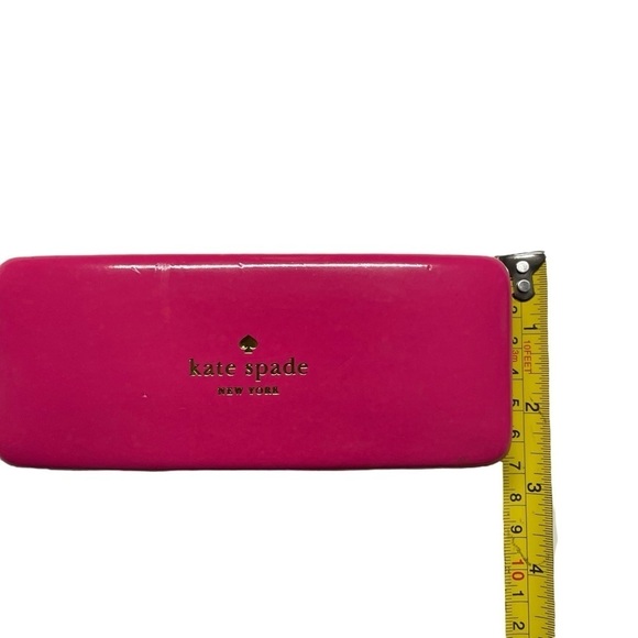 Kate Spade Genette Pink/Orange Eyeglass Hard Clamshell Case Eyes Design Inside - Picture 10 of 11